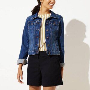 Black LOFT Riviera Flat Front Casual Above-the-Knee 6" Inseam Shorts (NWT)